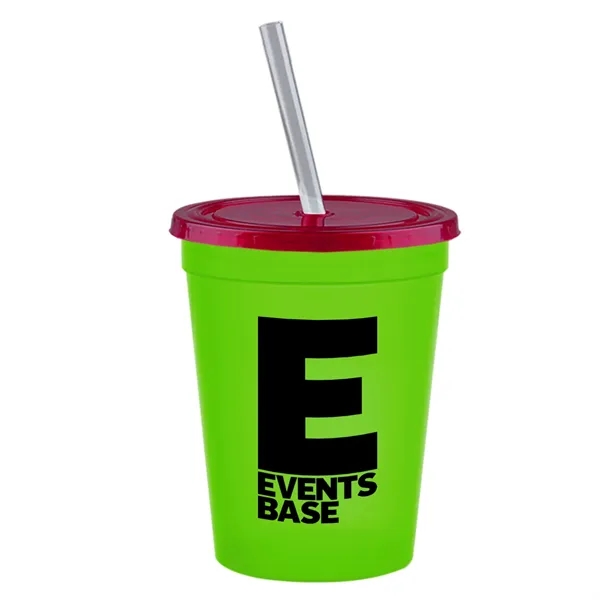 Molded in USA 16 oz. Stadium Cup with Lid & Straw... from ASI 40480 Koozie Group