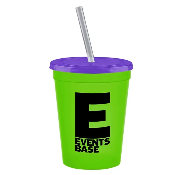Molded in USA 16 oz. Stadium Cup with Lid & Straw... from ASI 40480 Koozie Group
