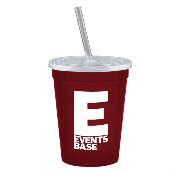 Molded in USA 16 oz. Stadium Cup with Lid & Straw... from ASI 40480 Koozie Group