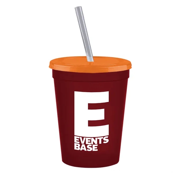 Molded in USA 16 oz. Stadium Cup with Lid & Straw... from ASI 40480 Koozie Group