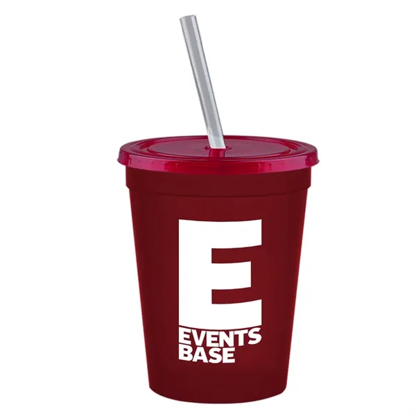 Molded in USA 16 oz. Stadium Cup with Lid & Straw... from ASI 40480 Koozie Group