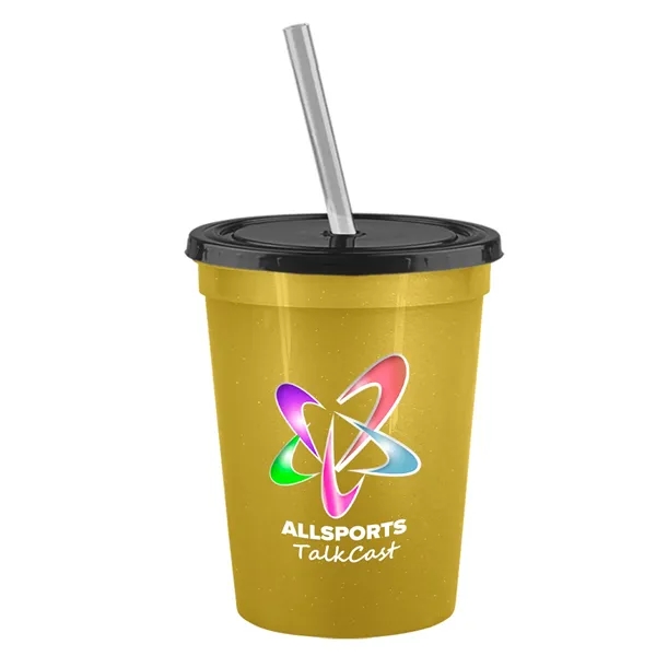 Molded in USA 16 oz. Stadium Cup with Lid & Straw... from ASI 40480 Koozie Group