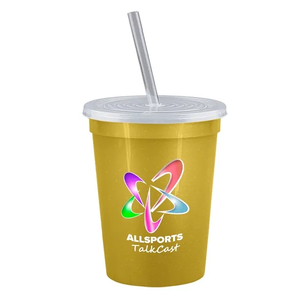 Molded in USA 16 oz. Stadium Cup with Lid & Straw... from ASI 40480 Koozie Group