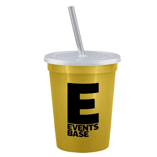 Molded in USA 16 oz. Stadium Cup with Lid & Straw... from ASI 40480 Koozie Group