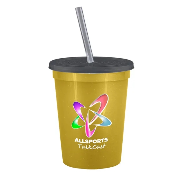 Molded in USA 16 oz. Stadium Cup with Lid & Straw... from ASI 40480 Koozie Group