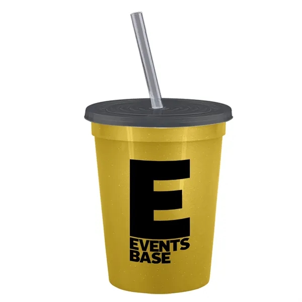 Molded in USA 16 oz. Stadium Cup with Lid & Straw... from ASI 40480 Koozie Group