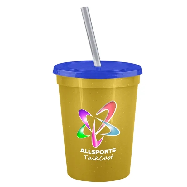Molded in USA 16 oz. Stadium Cup with Lid & Straw... from ASI 40480 Koozie Group