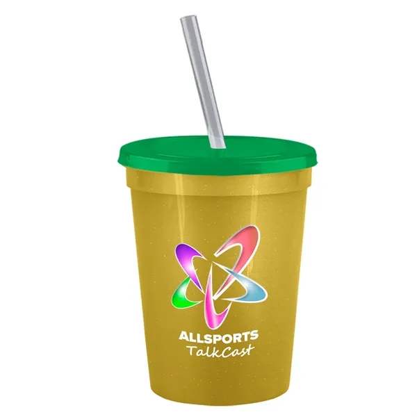 Molded in USA 16 oz. Stadium Cup with Lid & Straw... from ASI 40480 Koozie Group