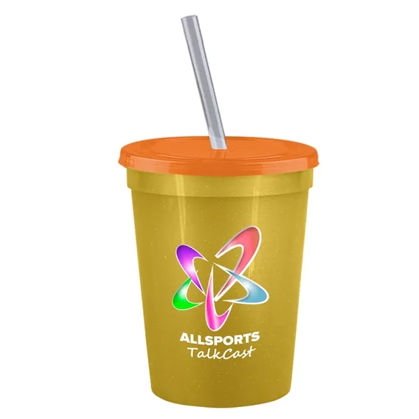 Molded in USA 16 oz. Stadium Cup with Lid & Straw... from ASI 40480 Koozie Group