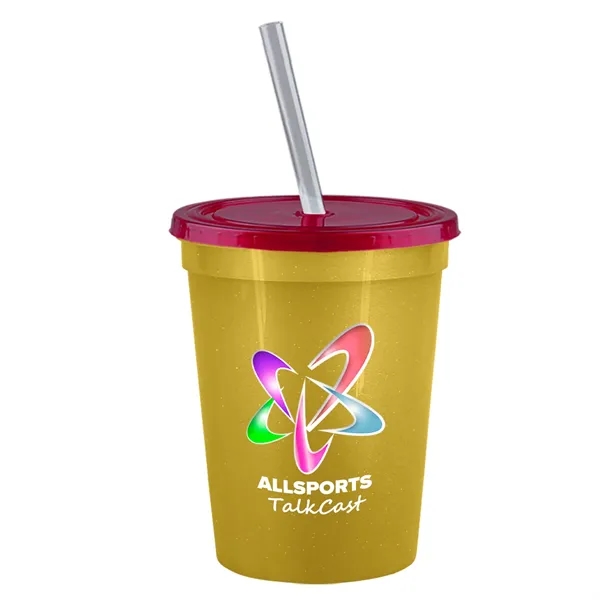 Molded in USA 16 oz. Stadium Cup with Lid & Straw... from ASI 40480 Koozie Group