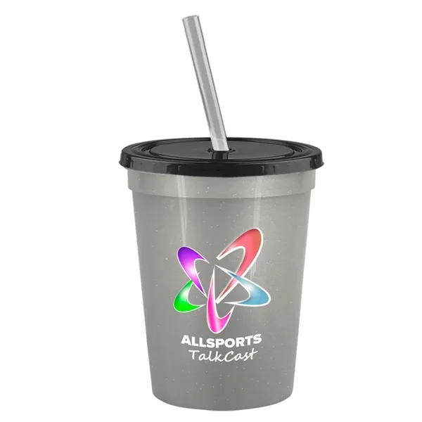 Molded in USA 16 oz. Stadium Cup with Lid & Straw... from ASI 40480 Koozie Group