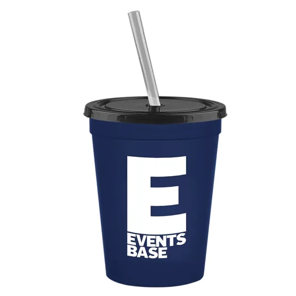Molded in USA 16 oz. Stadium Cup with Lid & Straw... from ASI 40480 Koozie Group
