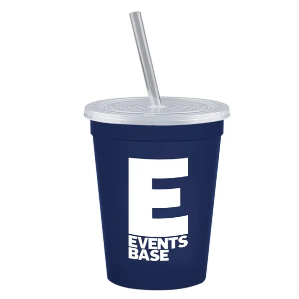 Molded in USA 16 oz. Stadium Cup with Lid & Straw... from ASI 40480 Koozie Group