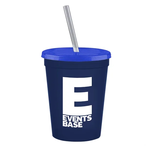 Molded in USA 16 oz. Stadium Cup with Lid & Straw... from ASI 40480 Koozie Group