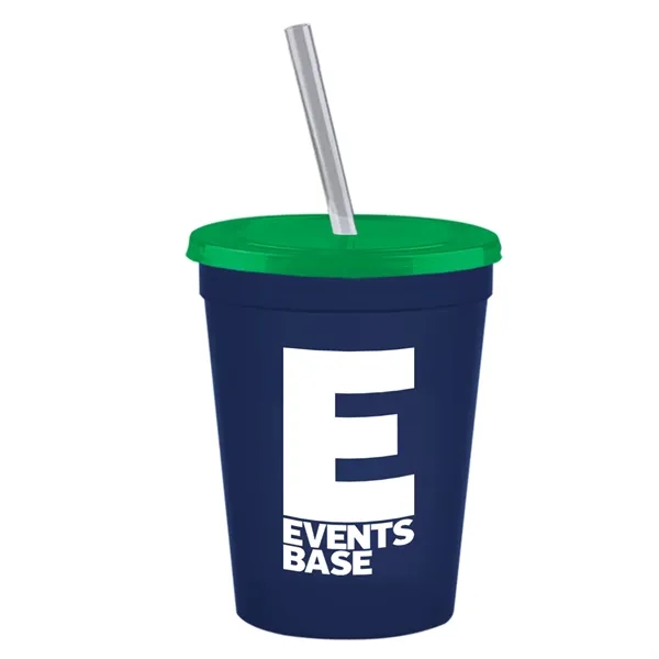 Molded in USA 16 oz. Stadium Cup with Lid & Straw... from ASI 40480 Koozie Group