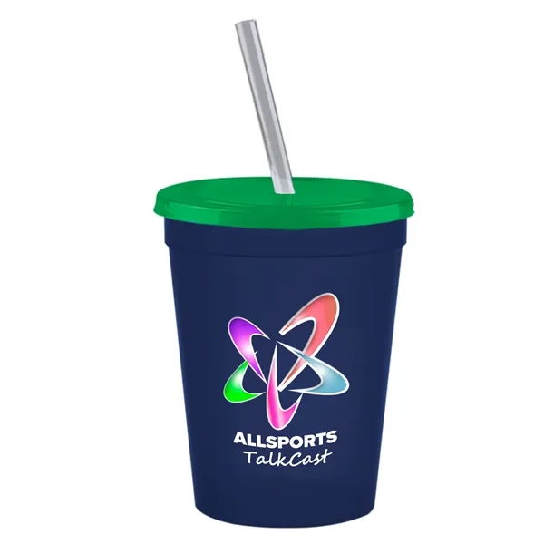 Molded in USA 16 oz. Stadium Cup with Lid & Straw... from ASI 40480 Koozie Group