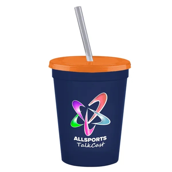 Molded in USA 16 oz. Stadium Cup with Lid & Straw... from ASI 40480 Koozie Group