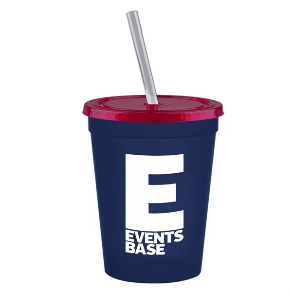Molded in USA 16 oz. Stadium Cup with Lid & Straw... from ASI 40480 Koozie Group