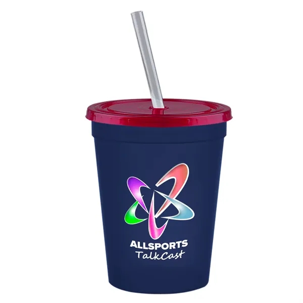 Molded in USA 16 oz. Stadium Cup with Lid & Straw... from ASI 40480 Koozie Group