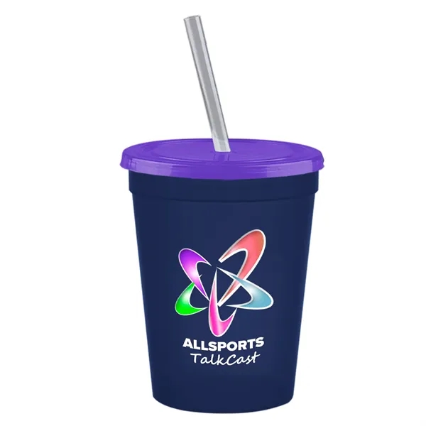 Molded in USA 16 oz. Stadium Cup with Lid & Straw... from ASI 40480 Koozie Group