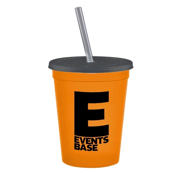 Molded in USA 16 oz. Stadium Cup with Lid & Straw... from ASI 40480 Koozie Group