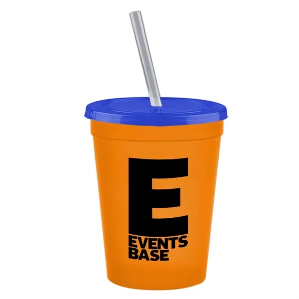 Molded in USA 16 oz. Stadium Cup with Lid & Straw... from ASI 40480 Koozie Group