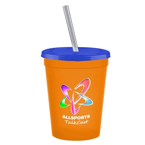 Molded in USA 16 oz. Stadium Cup with Lid & Straw... from ASI 40480 Koozie Group