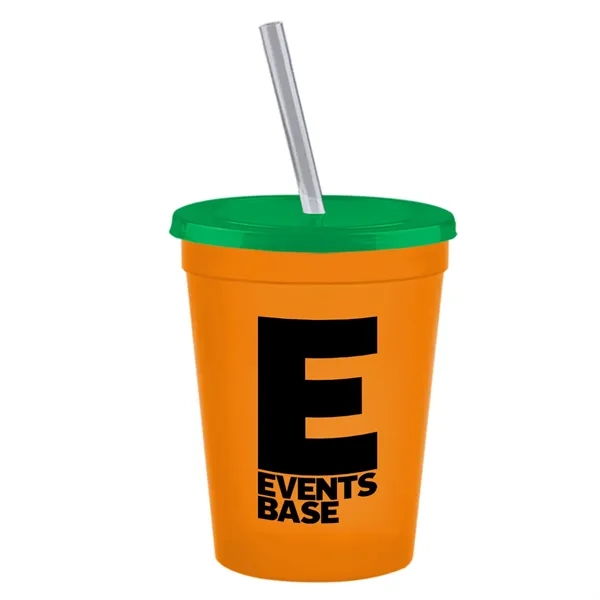 Molded in USA 16 oz. Stadium Cup with Lid & Straw... from ASI 40480 Koozie Group