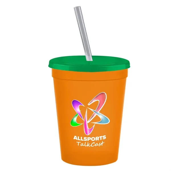 Molded in USA 16 oz. Stadium Cup with Lid & Straw... from ASI 40480 Koozie Group