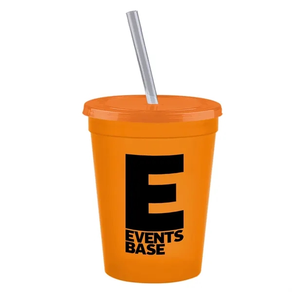 Molded in USA 16 oz. Stadium Cup with Lid & Straw... from ASI 40480 Koozie Group