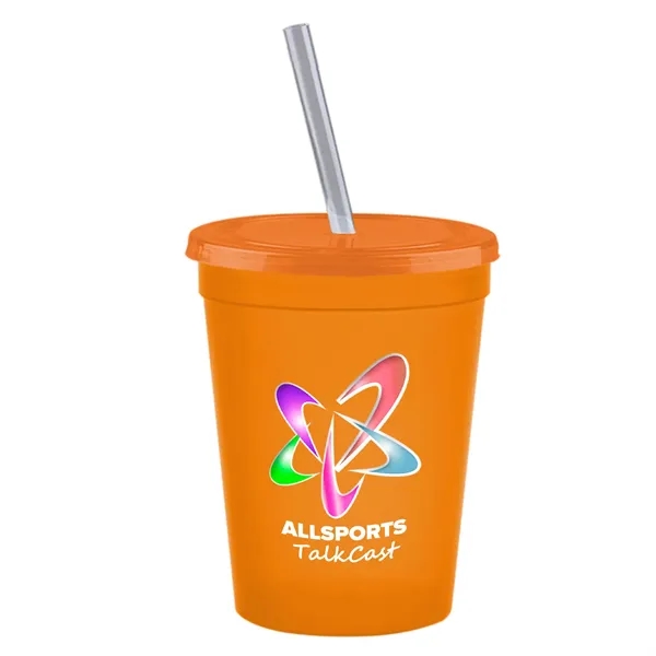 Molded in USA 16 oz. Stadium Cup with Lid & Straw... from ASI 40480 Koozie Group