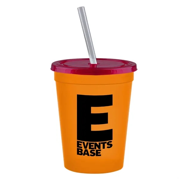 Molded in USA 16 oz. Stadium Cup with Lid & Straw... from ASI 40480 Koozie Group