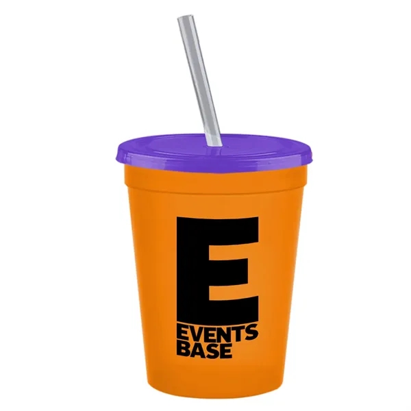 Molded in USA 16 oz. Stadium Cup with Lid & Straw... from ASI 40480 Koozie Group