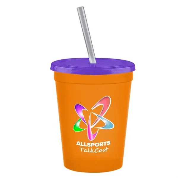 Molded in USA 16 oz. Stadium Cup with Lid & Straw... from ASI 40480 Koozie Group
