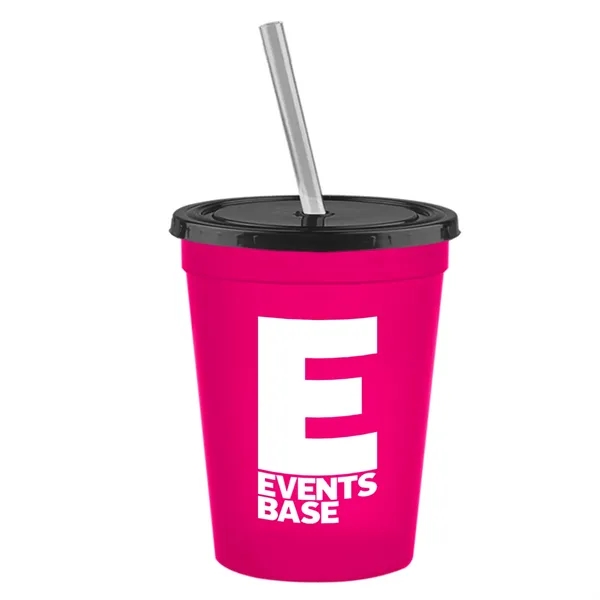 Molded in USA 16 oz. Stadium Cup with Lid & Straw... from ASI 40480 Koozie Group