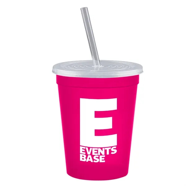 Molded in USA 16 oz. Stadium Cup with Lid & Straw... from ASI 40480 Koozie Group