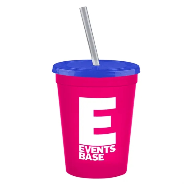 Molded in USA 16 oz. Stadium Cup with Lid & Straw... from ASI 40480 Koozie Group