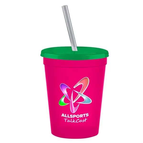 Molded in USA 16 oz. Stadium Cup with Lid & Straw... from ASI 40480 Koozie Group