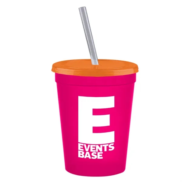 Molded in USA 16 oz. Stadium Cup with Lid & Straw... from ASI 40480 Koozie Group