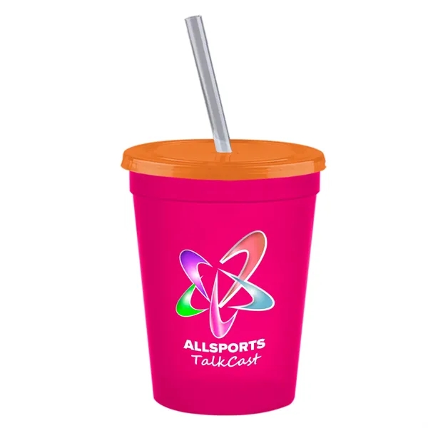Molded in USA 16 oz. Stadium Cup with Lid & Straw... from ASI 40480 Koozie Group