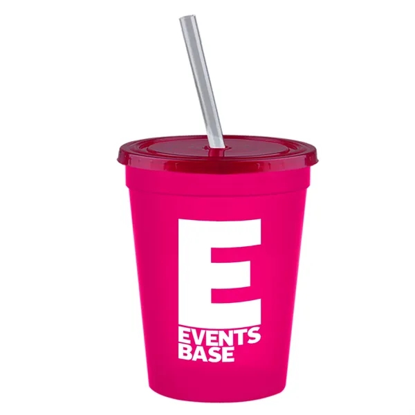 Molded in USA 16 oz. Stadium Cup with Lid & Straw... from ASI 40480 Koozie Group