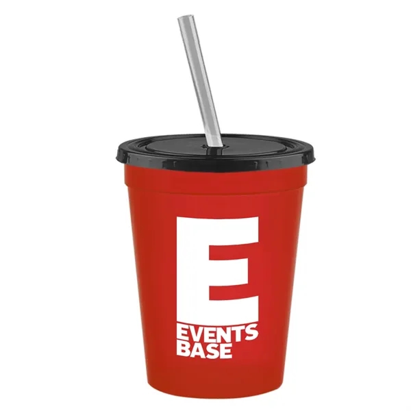 Molded in USA 16 oz. Stadium Cup with Lid & Straw... from ASI 40480 Koozie Group