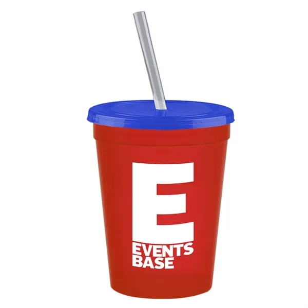 Molded in USA 16 oz. Stadium Cup with Lid & Straw... from ASI 40480 Koozie Group