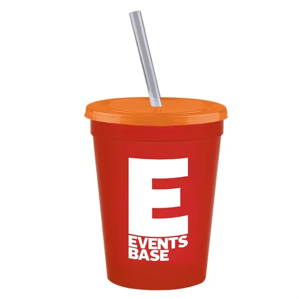Molded in USA 16 oz. Stadium Cup with Lid & Straw... from ASI 40480 Koozie Group