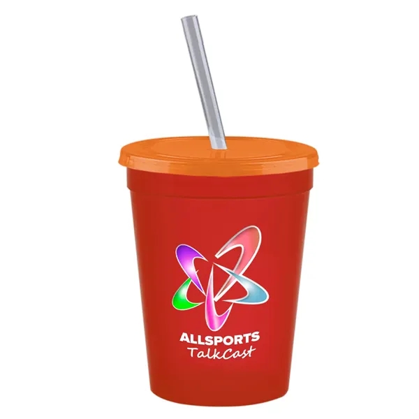 Molded in USA 16 oz. Stadium Cup with Lid & Straw... from ASI 40480 Koozie Group