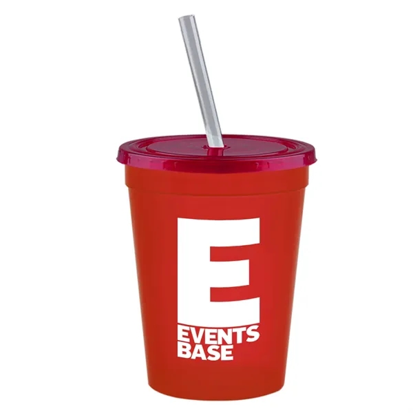 Molded in USA 16 oz. Stadium Cup with Lid & Straw... from ASI 40480 Koozie Group