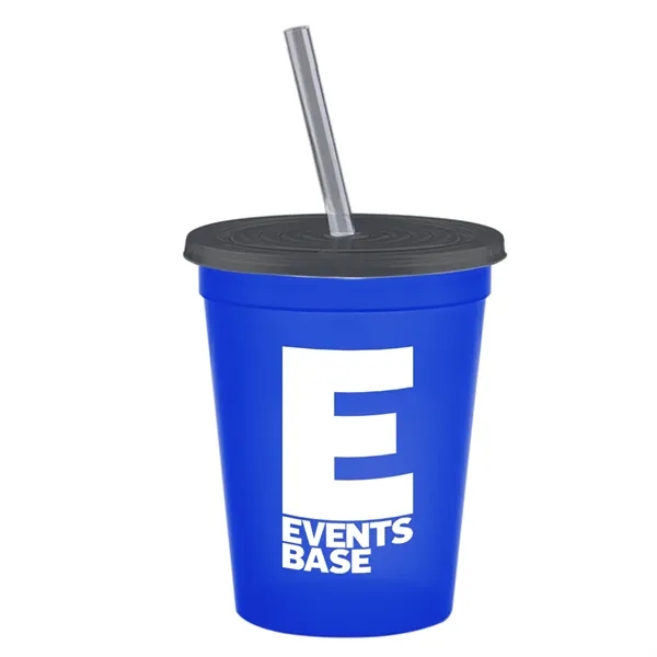 Molded in USA 16 oz. Stadium Cup with Lid & Straw... from ASI 40480 Koozie Group