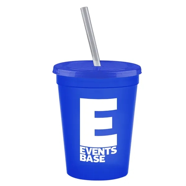 Molded in USA 16 oz. Stadium Cup with Lid & Straw... from ASI 40480 Koozie Group