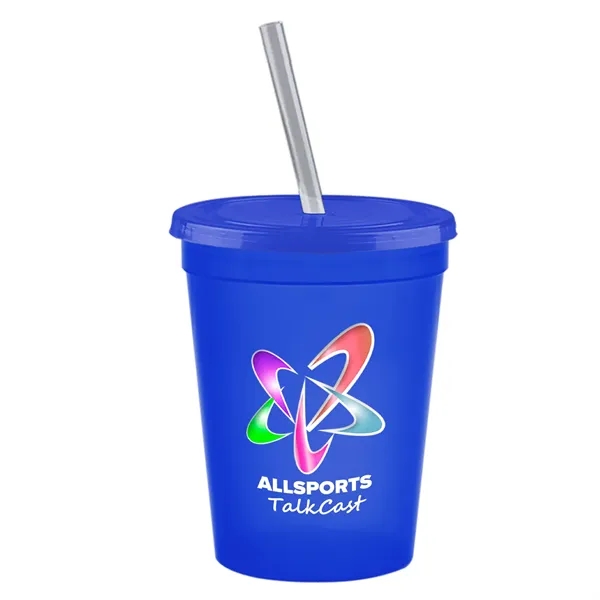 Molded in USA 16 oz. Stadium Cup with Lid & Straw... from ASI 40480 Koozie Group