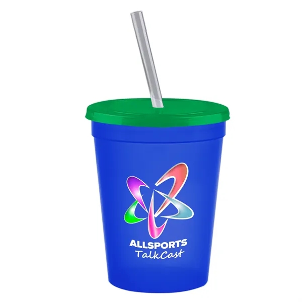Molded in USA 16 oz. Stadium Cup with Lid & Straw... from ASI 40480 Koozie Group
